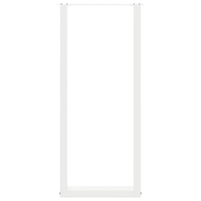 Gambe per tavolo da bar a forma di U 2 pz bianche 40x(110-111) cm in acciaio