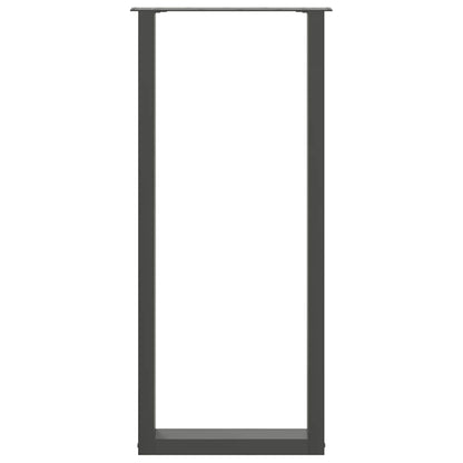 Gambe per tavolo da bar a forma di U 2 pz Antracite 40x(110-111) cm Acciaio
