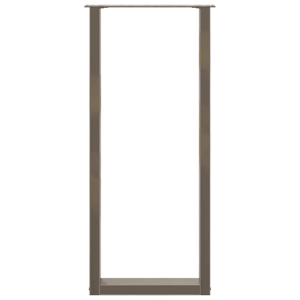 Gambe per tavolo da bar a forma di U 2 pz in acciaio naturale 40x(110-111) cm