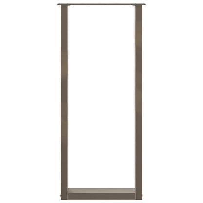 Gambe per tavolo da bar a forma di U 2 pz in acciaio naturale 40x(110-111) cm