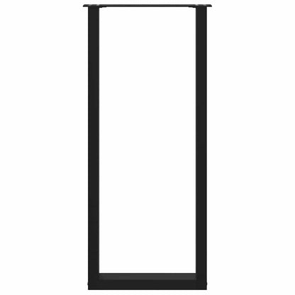 Gambe per tavolo da bar a forma di U 2 pz nere 50x(110-111) cm in acciaio