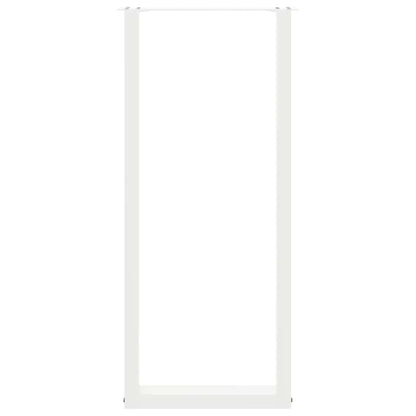 Gambe per tavolo da bar a forma di U 2 pz bianche 50x(110-111) cm in acciaio