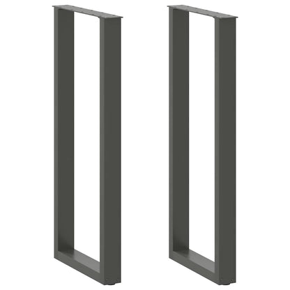 Gambe Tavolino Caffè a U 2 pz Antracite 50x(110-111) cm Acciaio