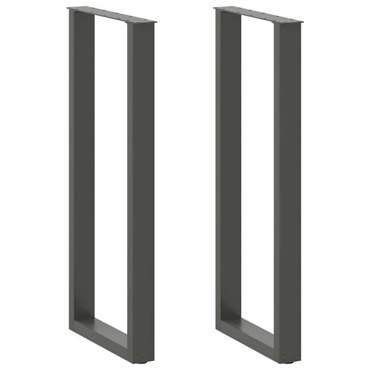 Gambe Tavolino Caffè a U 2 pz Antracite 50x(110-111) cm Acciaio