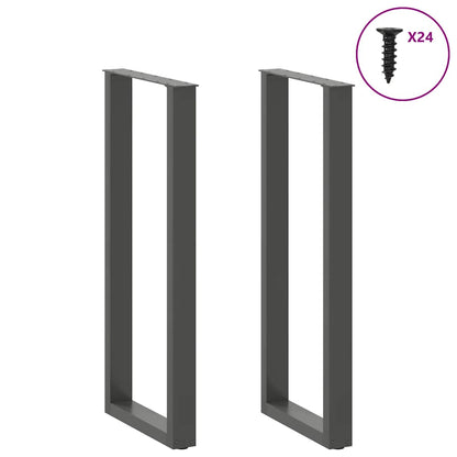 Gambe Tavolino Caffè a U 2 pz Antracite 50x(110-111) cm Acciaio