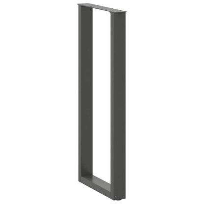 Gambe Tavolino Caffè a U 2 pz Antracite 50x(110-111) cm Acciaio