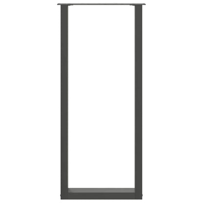 Gambe Tavolino Caffè a U 2 pz Antracite 50x(110-111) cm Acciaio