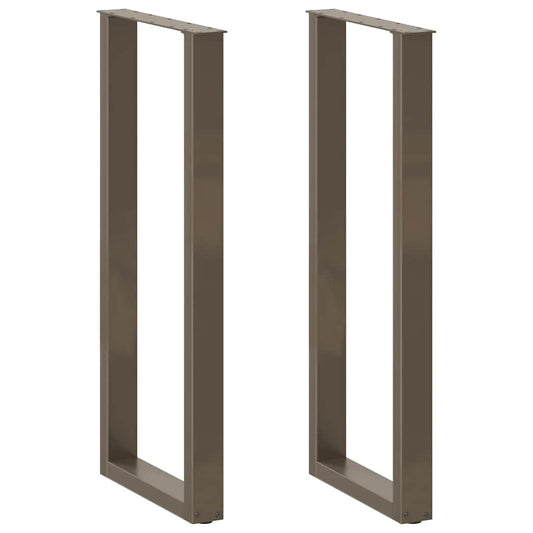 Gambe Tavolino Caffè a U 2 pz 50x(110-111) cm in Acciaio - homemem39