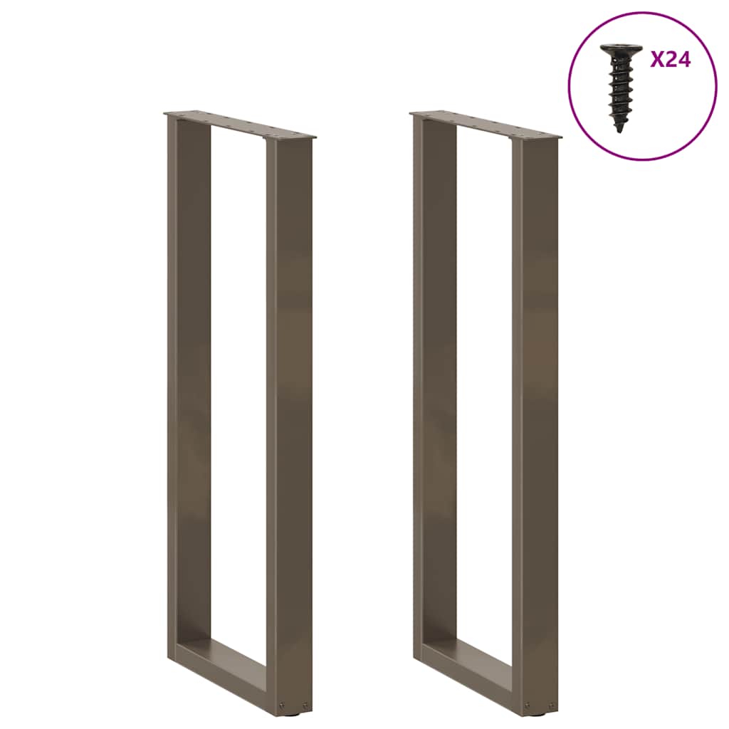 Gambe Tavolino Caffè a U 2 pz 50x(110-111) cm in Acciaio - homemem39