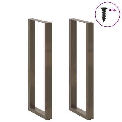 Gambe Tavolino Caffè a U 2 pz 50x(110-111) cm in Acciaio - homemem39