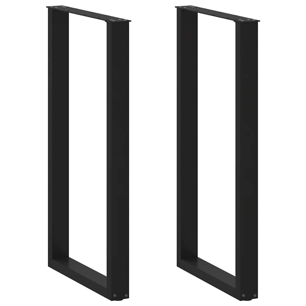 Gambe per tavolo da bar a forma di U 2 pz nere 60x(110-111) cm