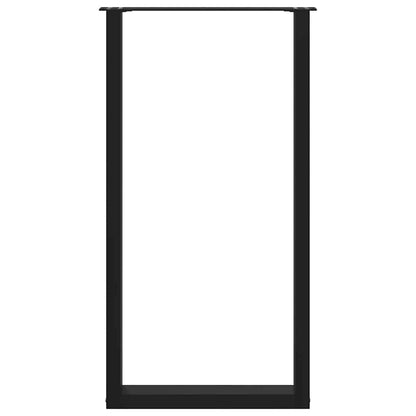 Gambe per tavolo da bar a forma di U 2 pz nere 60x(110-111) cm in acciaio