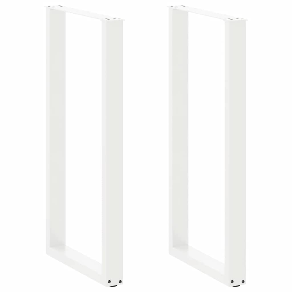 Gambe per tavolo da bar forma U 2 pz bianche 60x(110-111) cm
