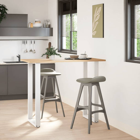 Gambe per tavolo da bar a forma di U 2 pz bianche 60x(110-111) cm in acciaio