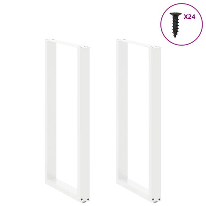 Gambe per tavolo da bar forma U 2 pz bianche 60x(110-111) cm