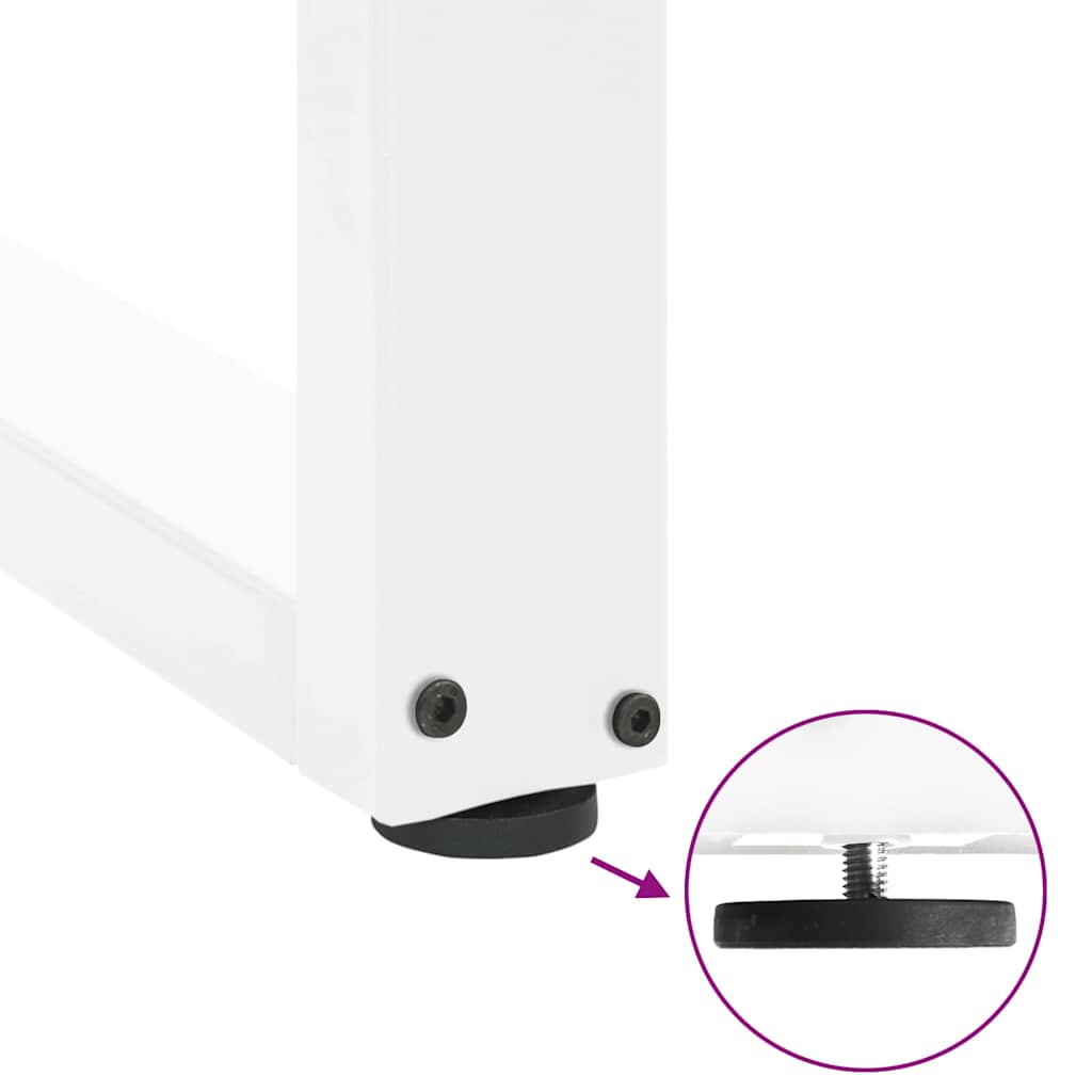 Gambe per tavolo da bar forma U 2 pz bianche 60x(110-111) cm
