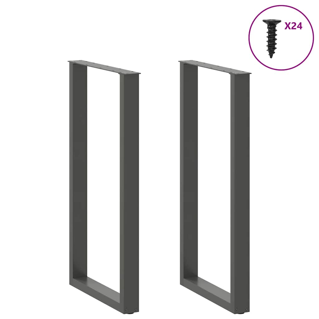 Gambe per tavolo da bar a forma di U 2 pz Antracite 60x(110-111) cm Acciaio
