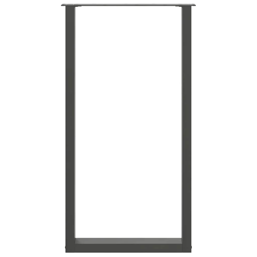 Gambe per tavolo da bar a forma di U 2 pz Antracite 60x(110-111) cm Acciaio