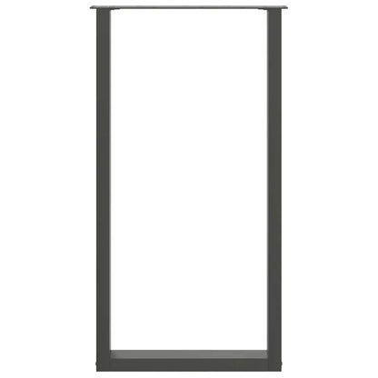 Gambe per tavolo da bar a forma di U 2 pz Antracite 60x(110-111) cm Acciaio