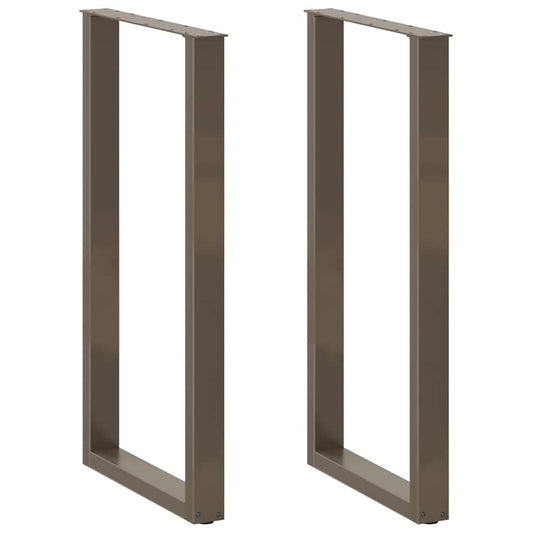 Gambe Tavolino Caffè a U 2 pz 60x(110-111) cm in Acciaio - homemem39