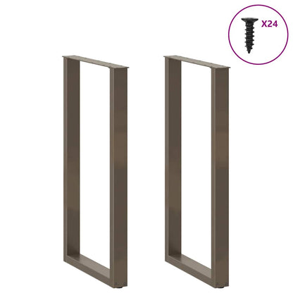 Gambe Tavolino Caffè a U 2 pz 60x(110-111) cm in Acciaio - homemem39