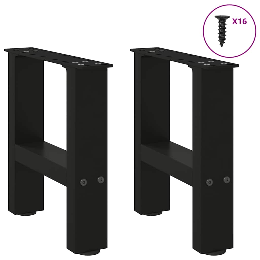 Gambe per Tavolino da Caffè Nero 2 pz 30x(30-31) cm Acciaio - homemem39