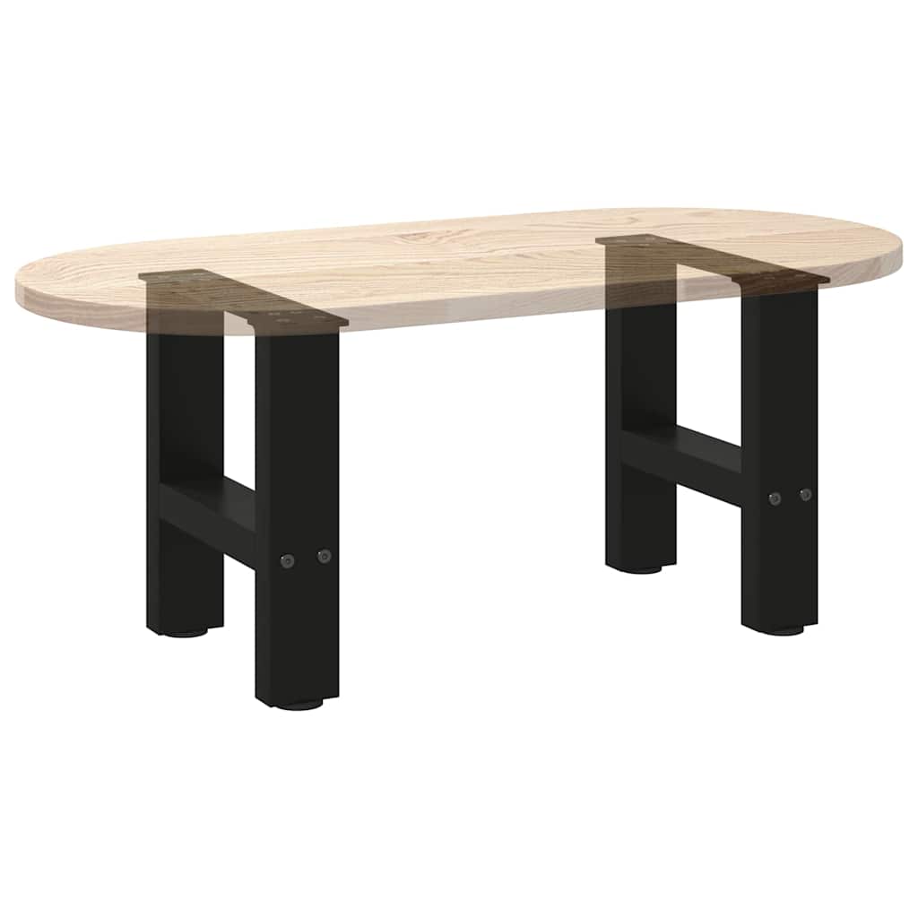 Gambe per Tavolino da Caffè Nero 2 pz 30x(30-31) cm Acciaio - homemem39