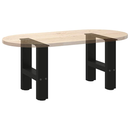 Gambe per Tavolino da Caffè Nero 2 pz 30x(30-31) cm Acciaio - homemem39