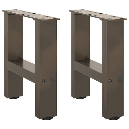 Gambe per Tavolino da Caffè Naturale 2 pz 30x(30-31) cm Acciaio - homemem39