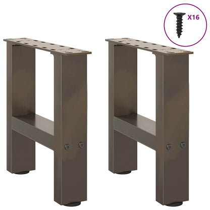 Gambe per Tavolino da Caffè Naturale 2 pz 30x(30-31) cm Acciaio - homemem39