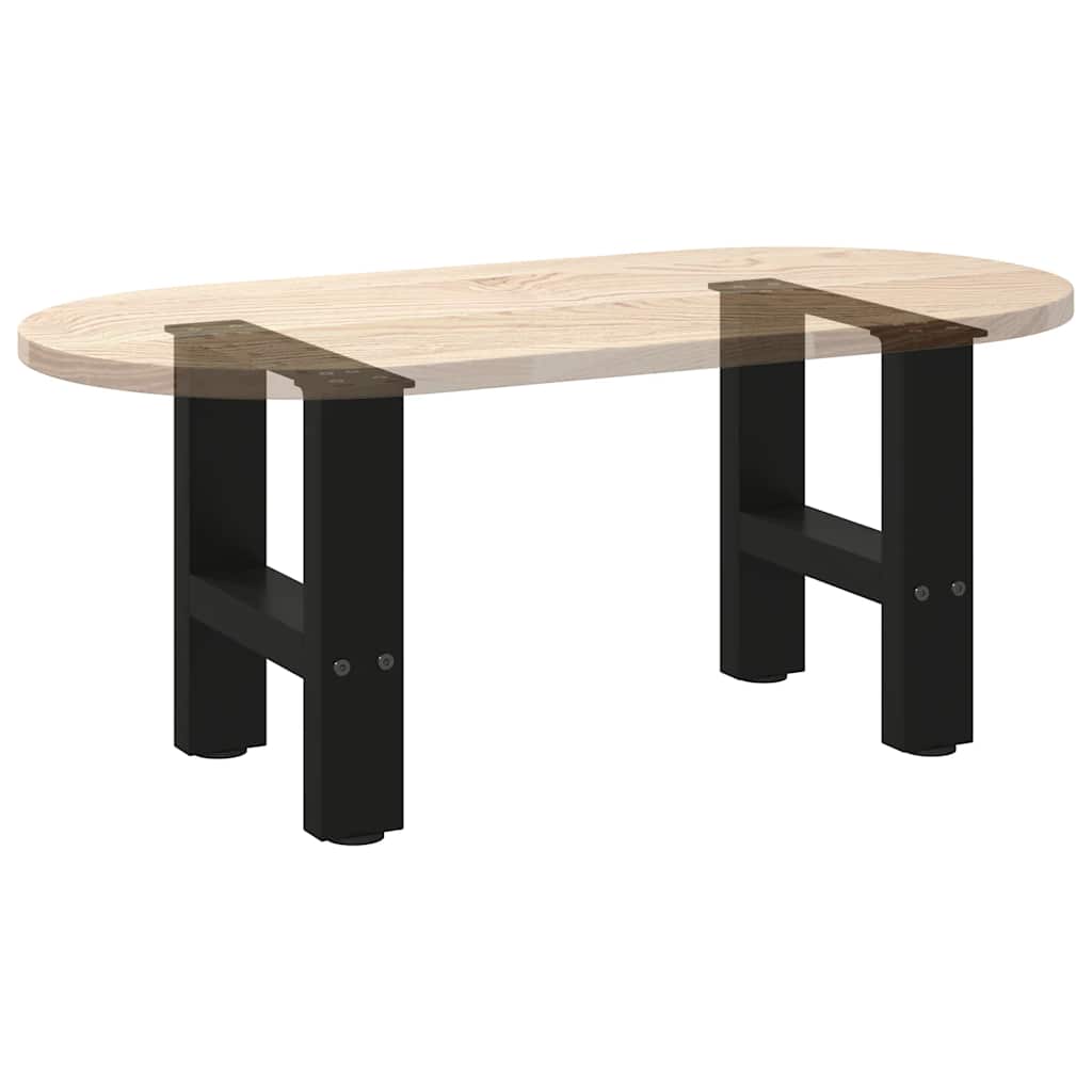 Gambe per Tavolino da Caffè Nero 2 pz 40x(30-31) cm Acciaio - homemem39