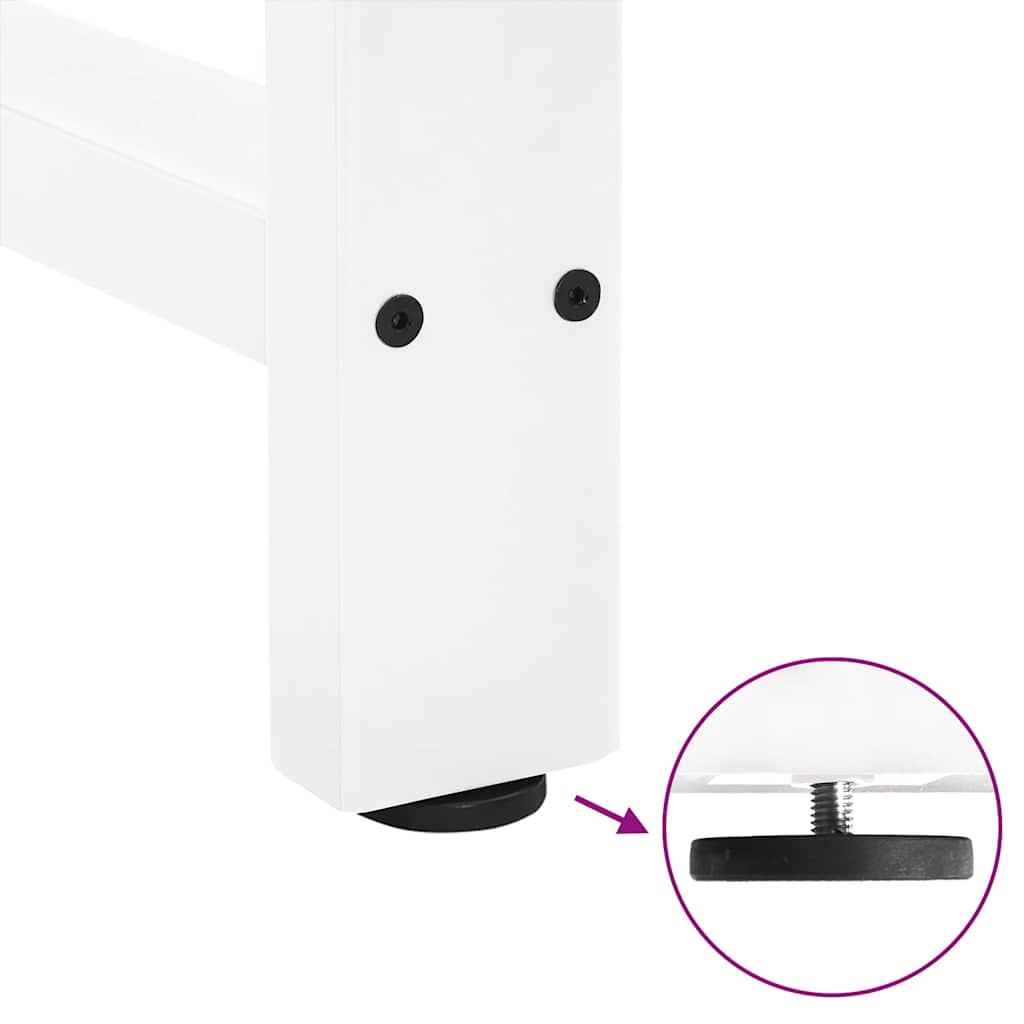 Gambe per Tavolino da Caffè Bianco 2 pz 40x(30-31) cm Acciaio