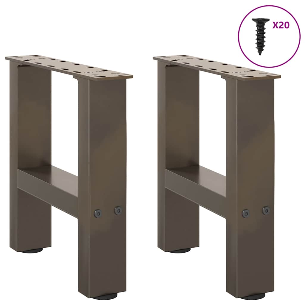 Gambe per Tavolino da Caffè Naturale 2 pz 40x(30-31)cm Acciaio - homemem39