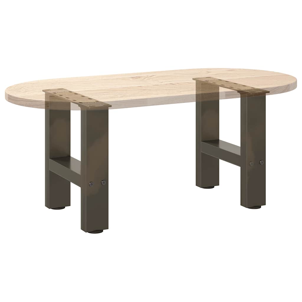 Gambe per Tavolino da Caffè Naturale 2 pz 40x(30-31)cm Acciaio - homemem39