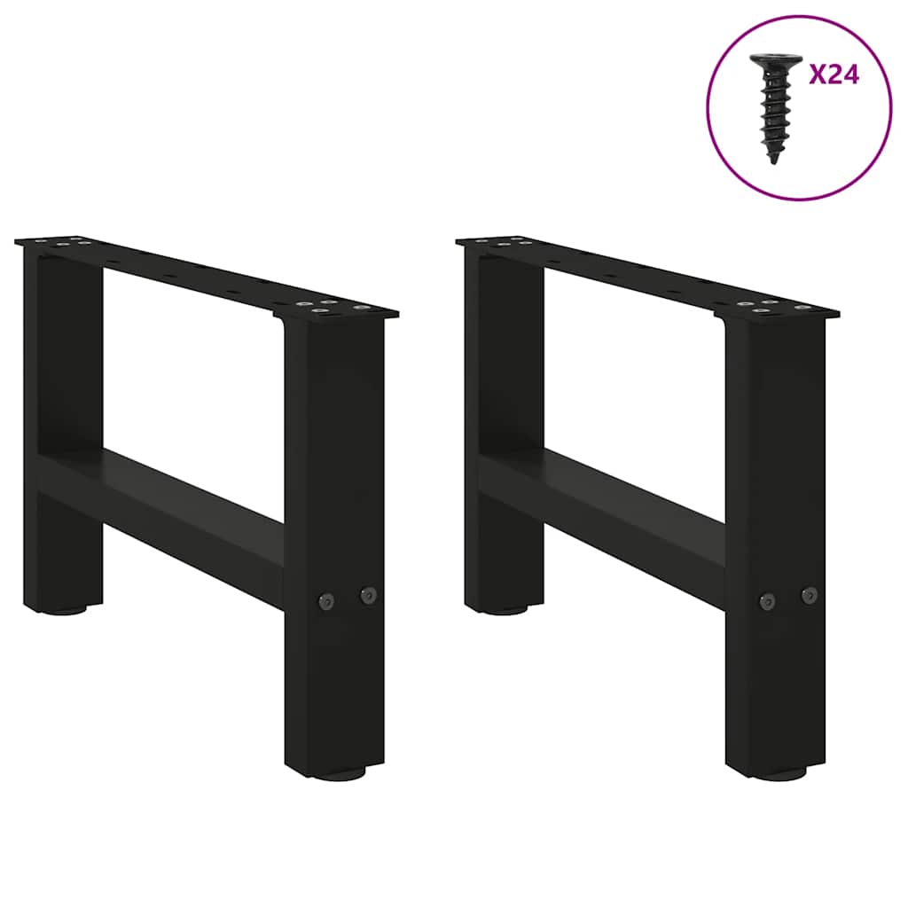 Gambe per Tavolino da Caffè Nero 2 pz 50x(30-31) cm Acciaio - homemem39
