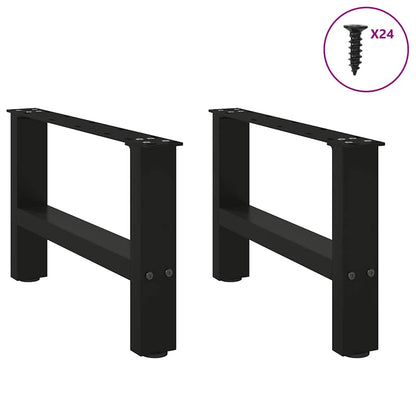Gambe per Tavolino da Caffè Nero 2 pz 50x(30-31) cm Acciaio - homemem39