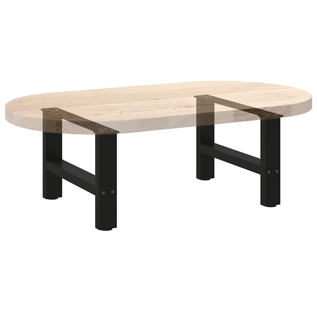 Gambe per Tavolino da Caffè Nero 2 pz 50x(30-31) cm Acciaio - homemem39