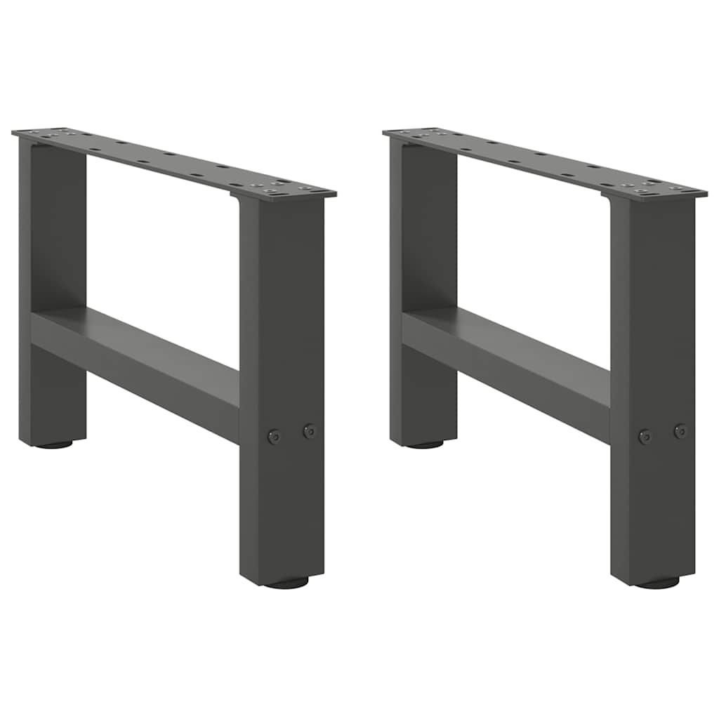 Gambe per Tavolino da Caffè Antracite 2 pz 50x(30-31)cm Acciaio - homemem39