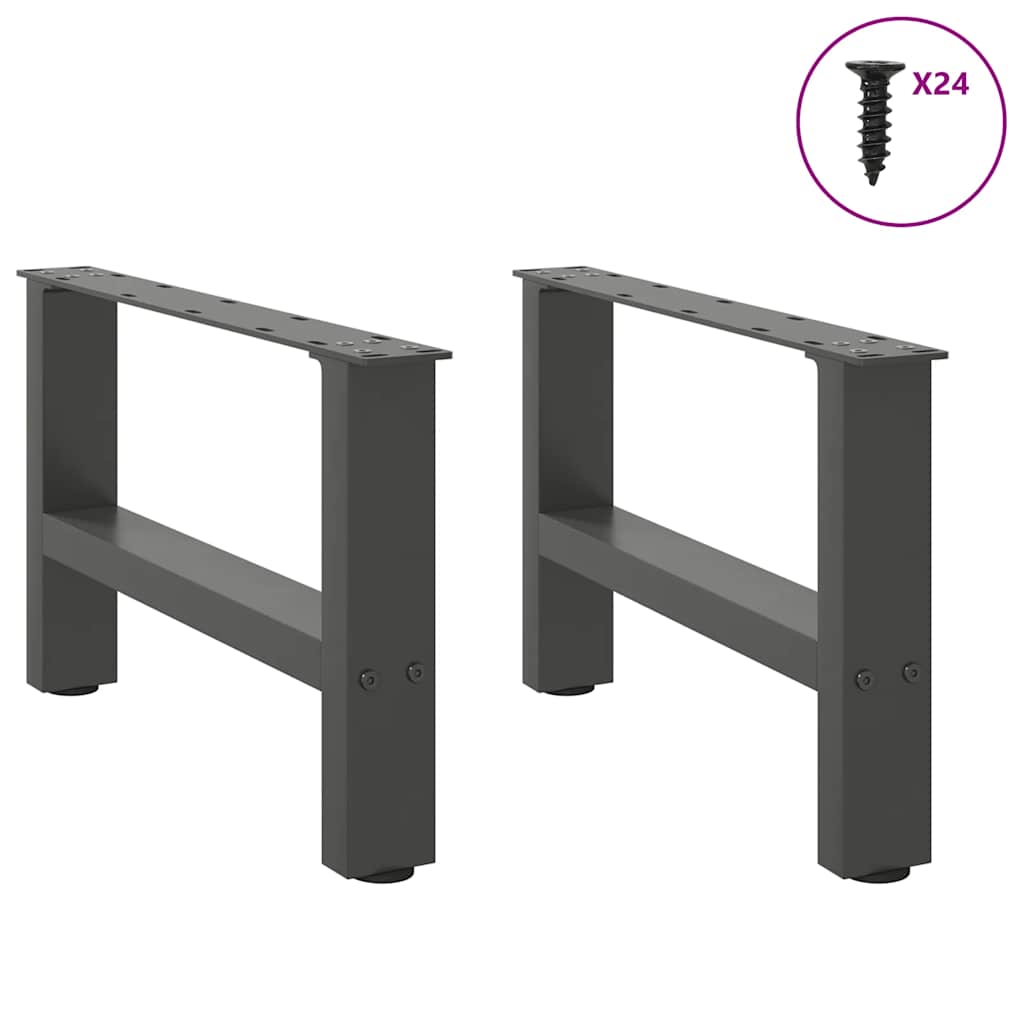 Gambe per Tavolino da Caffè Antracite 2 pz 50x(30-31)cm Acciaio - homemem39