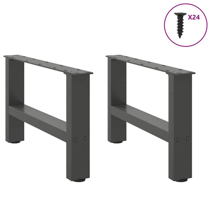 Gambe per Tavolino da Caffè Antracite 2 pz 50x(30-31)cm Acciaio - homemem39
