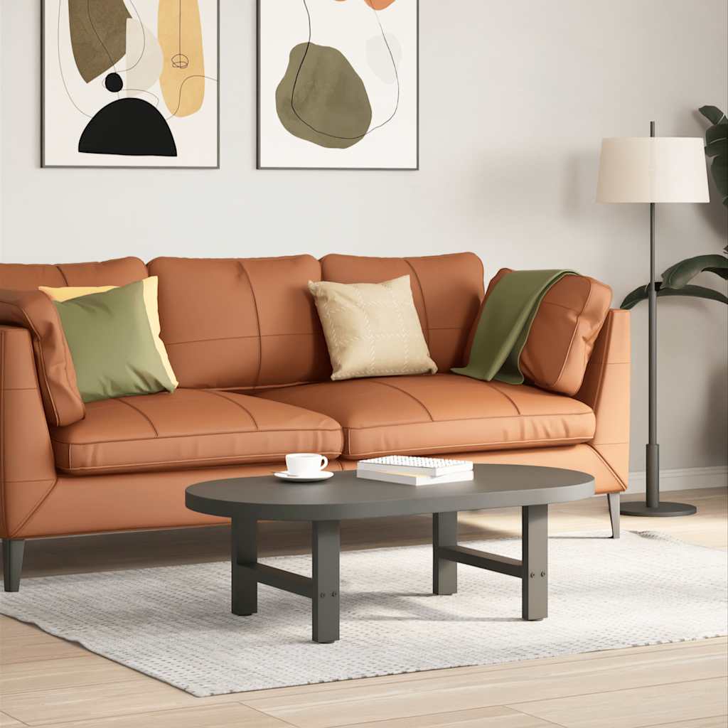 Gambe per Tavolino da Caffè Antracite 2 pz 50x(30-31)cm Acciaio - homemem39