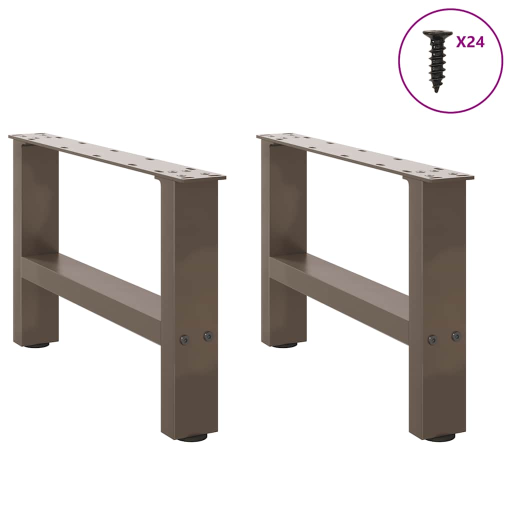 Gambe per Tavolino da Caffè Naturale 2 pz 50x(30-31)cm Acciaio - homemem39