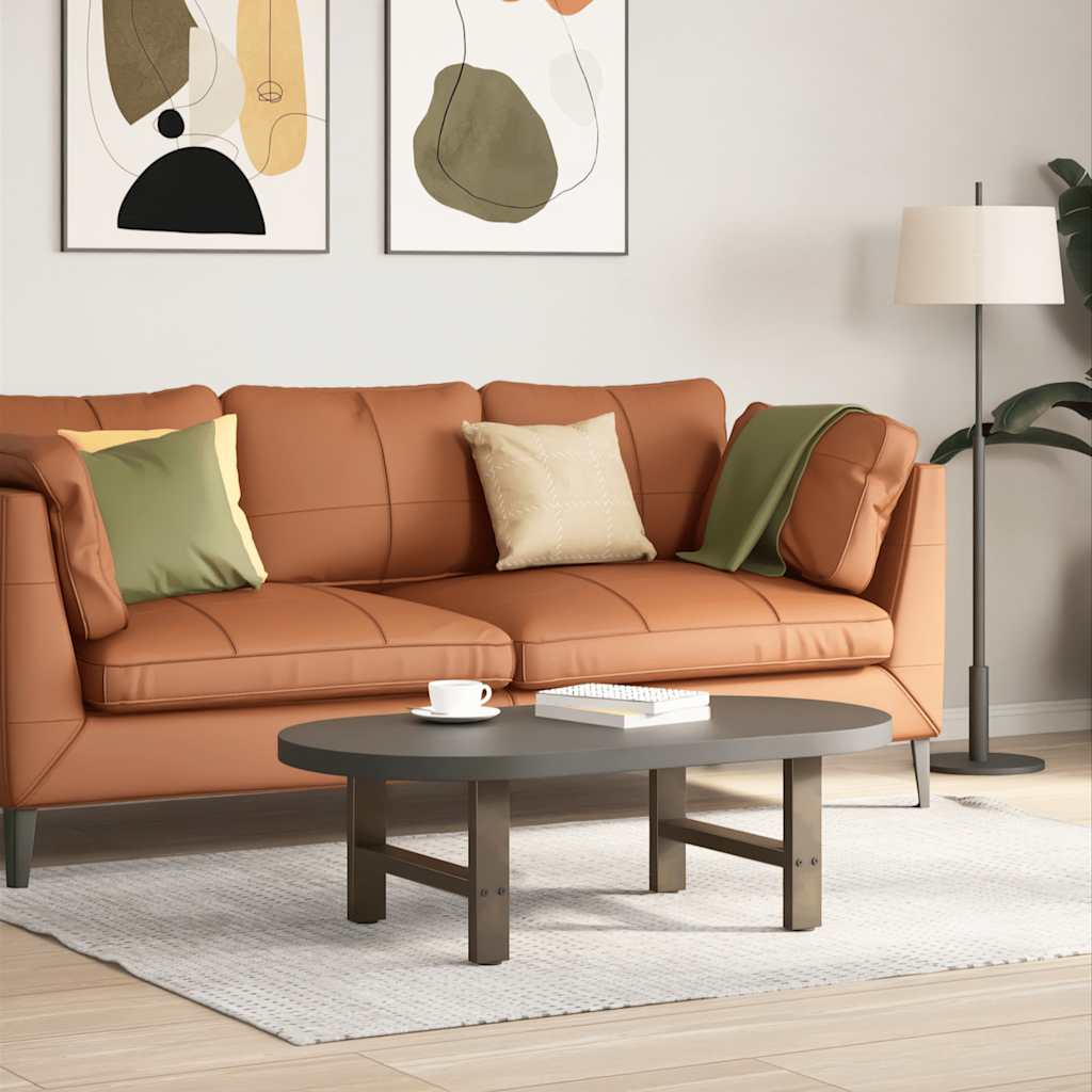 Gambe per Tavolino da Caffè Naturale 2 pz 50x(30-31)cm Acciaio - homemem39