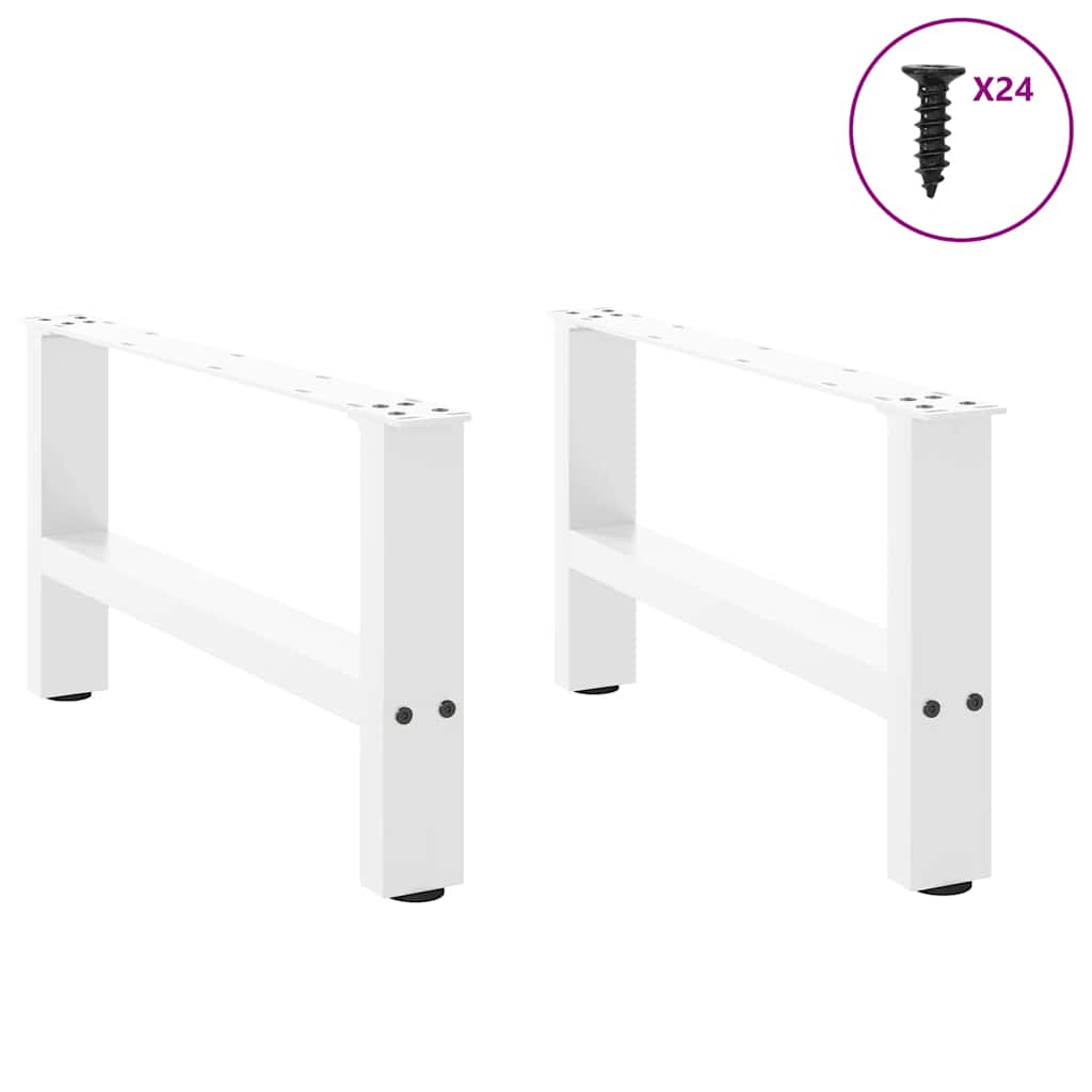 Gambe per Tavolino da Caffè Bianco 2 pz 60x(30-31) cm Acciaio - homemem39