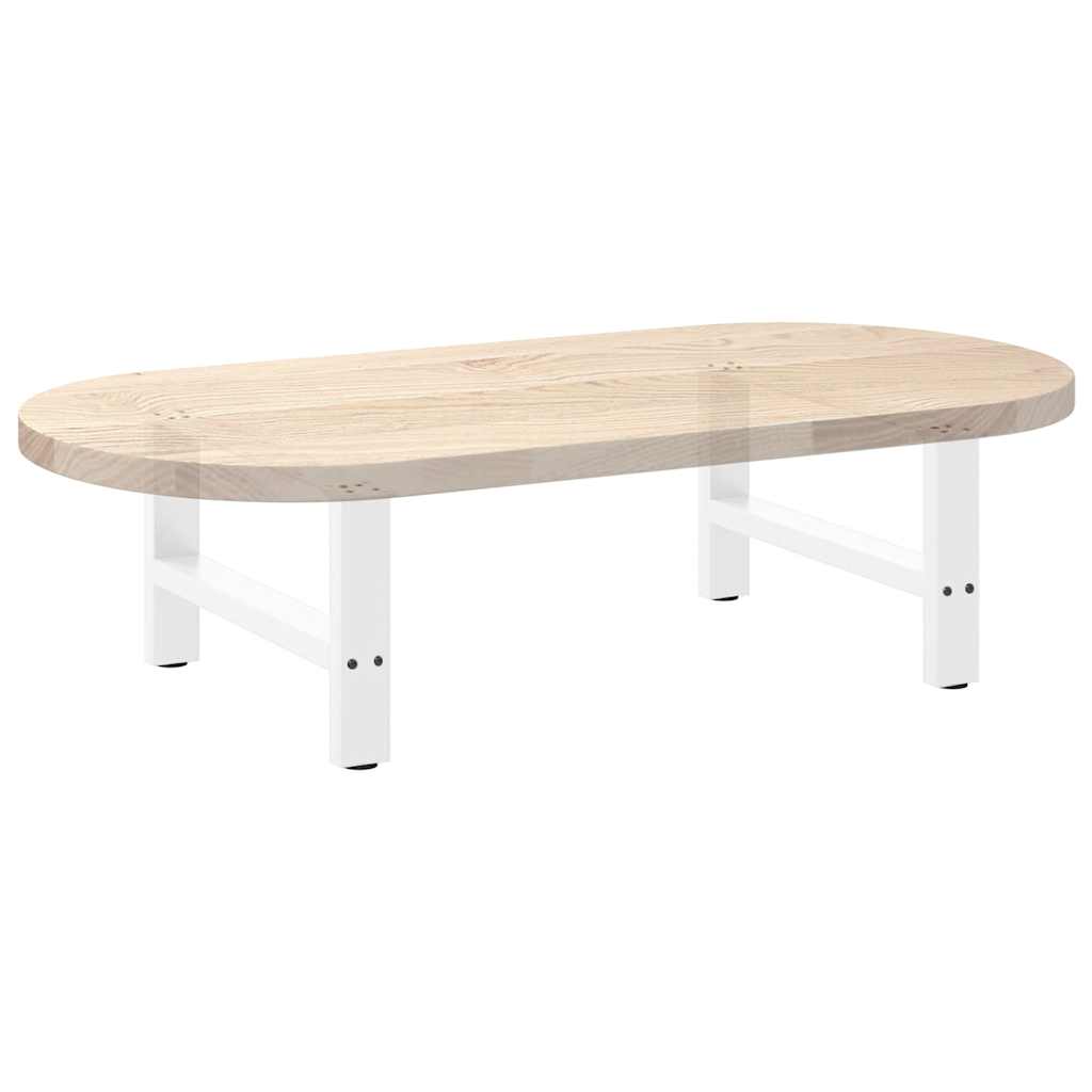 Gambe per Tavolino da Caffè Bianco 2 pz 60x(30-31) cm Acciaio - homemem39