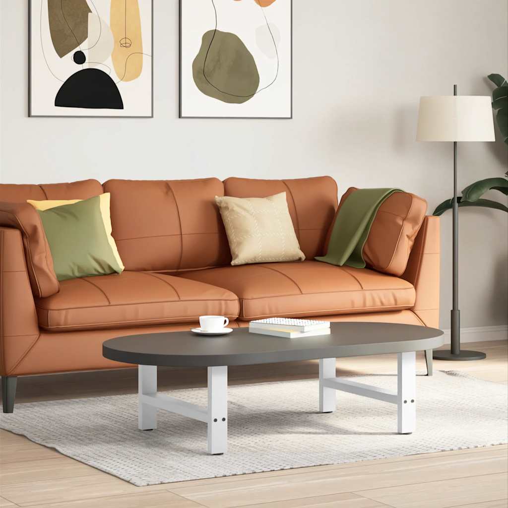 Gambe per Tavolino da Caffè Bianco 2 pz 60x(30-31) cm Acciaio - homemem39