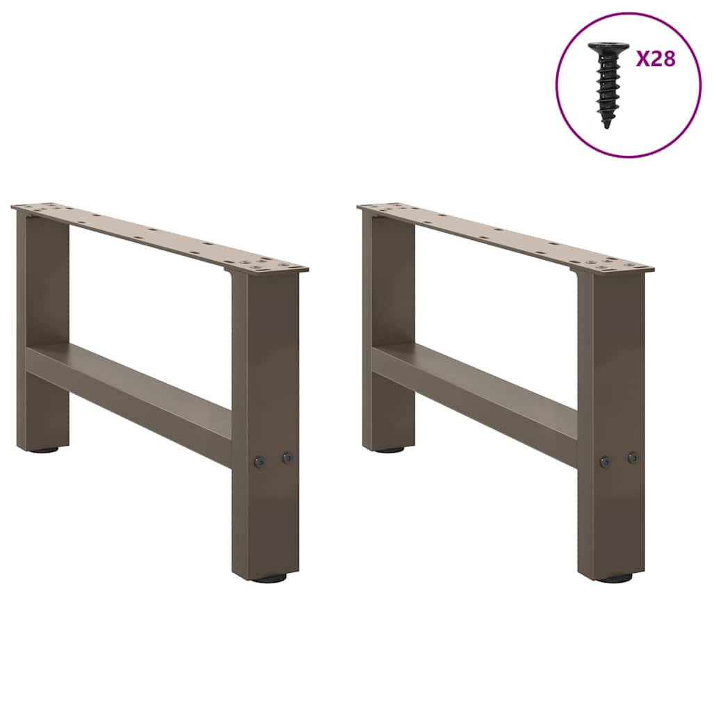 Gambe per Tavolino da Caffè Naturale 2 pz 70x(30-31)cm Acciaio - homemem39