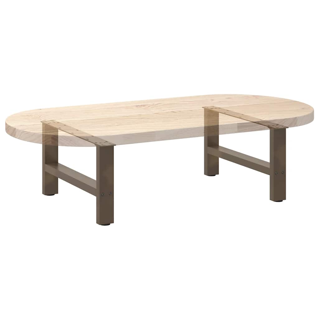 Gambe per Tavolino da Caffè Naturale 2 pz 70x(30-31)cm Acciaio - homemem39