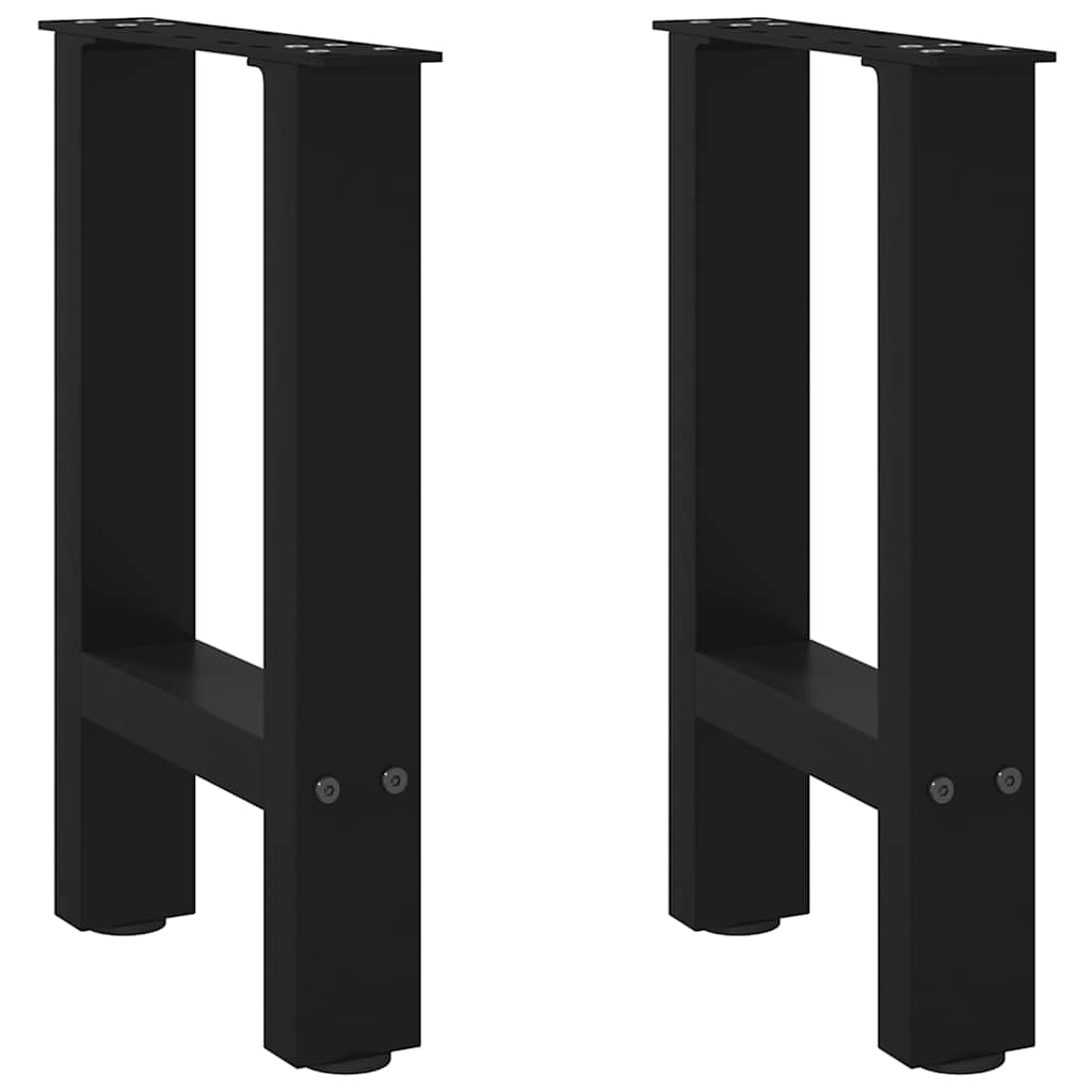 Gambe per Tavolino Nero 2 pz 28x(42-43) cm Acciaio - homemem39
