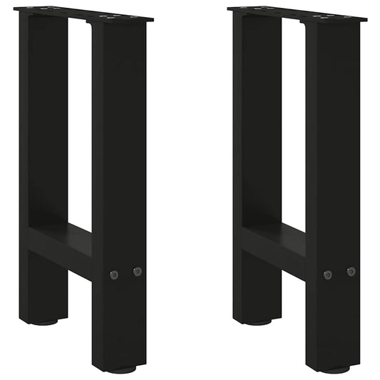 Gambe per Tavolino Nero 2 pz 28x(42-43) cm Acciaio - homemem39